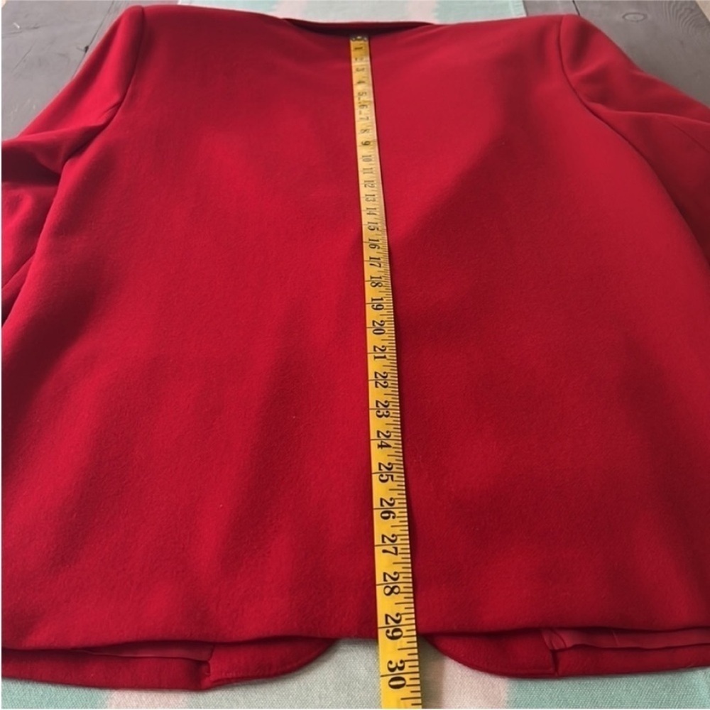 Savannah Vintage Red Wool Blazer Gold Button Jacket Size 10 - Picture 13 of 14